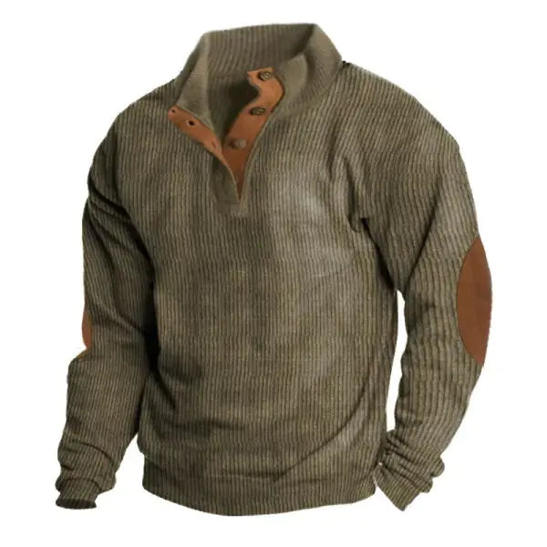 Vintage Print Long Sleeve Polo