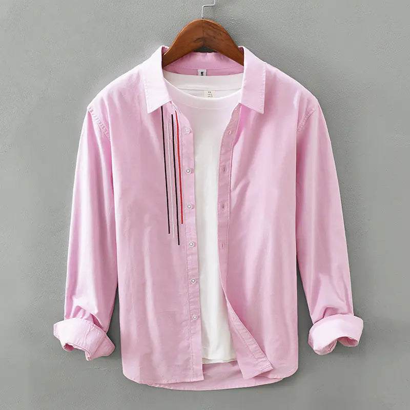 M8805 Autumn Korean Casual Long Sleeve Cotton Shirt