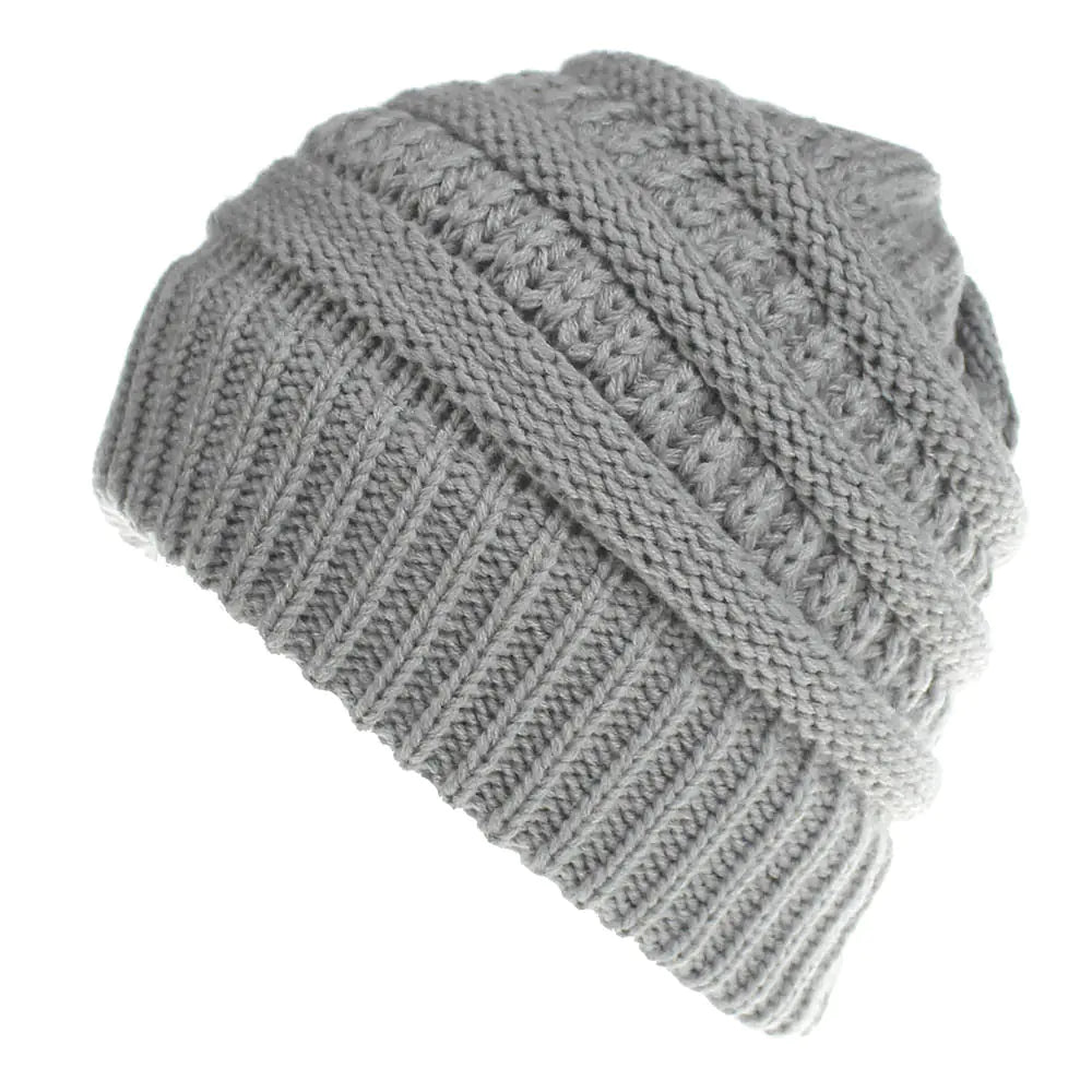 Solid Color Wool Knitted Hat for Casual Sports Wear