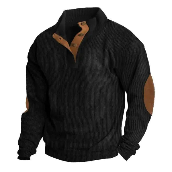 Vintage Print Long Sleeve Polo