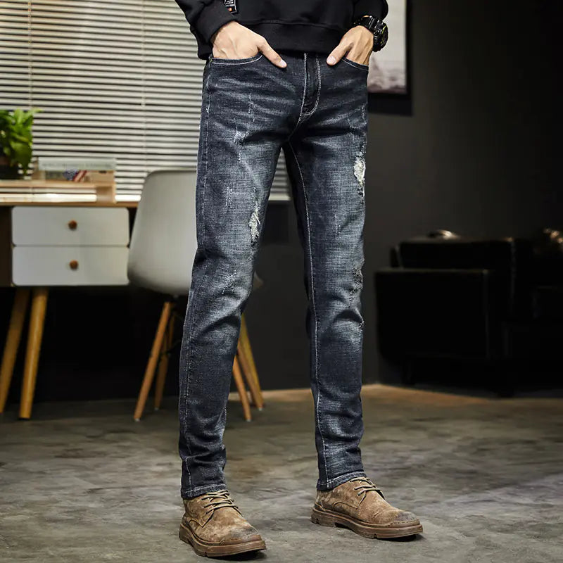 Men's Slim Fit Ripped Jeans