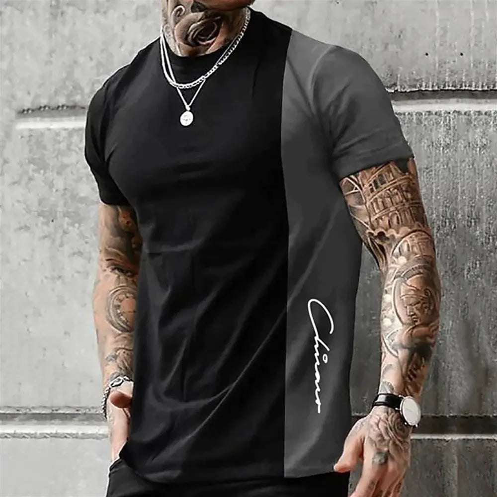 Plus Size Color Block Oversized T-Shirts