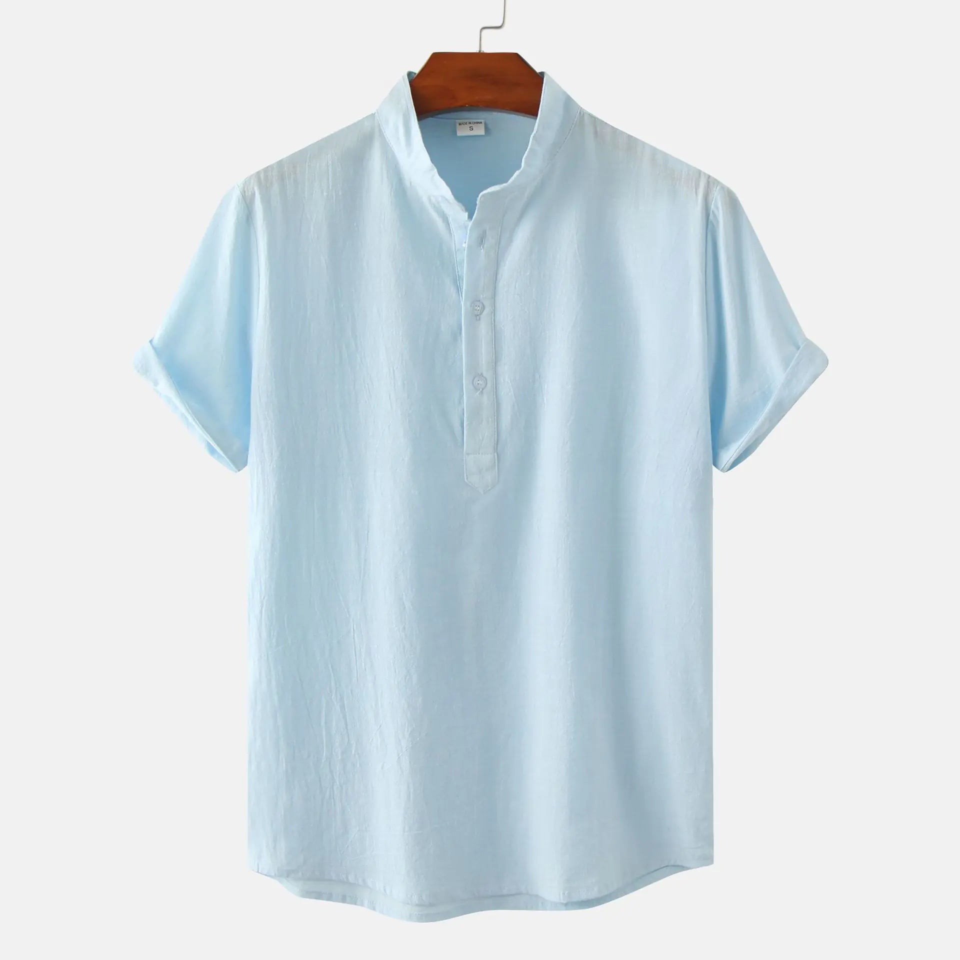 2024 Summer Men's Cotton Linen Short Sleeve Shirt