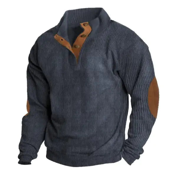 Vintage Print Long Sleeve Polo