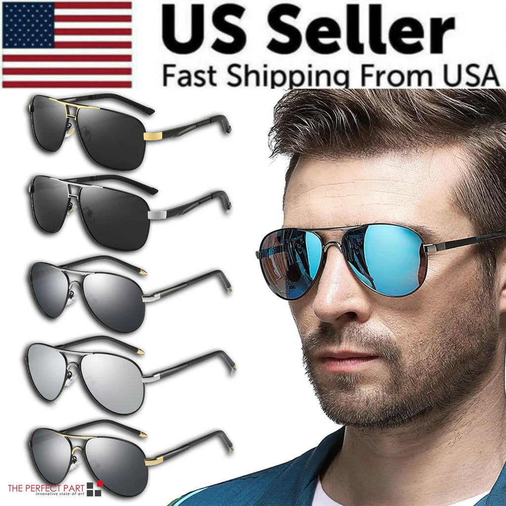 Mens Polarized Pilot Sunglasses