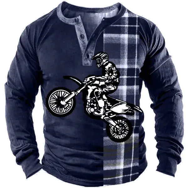 Vintage Print Long Sleeve Polo