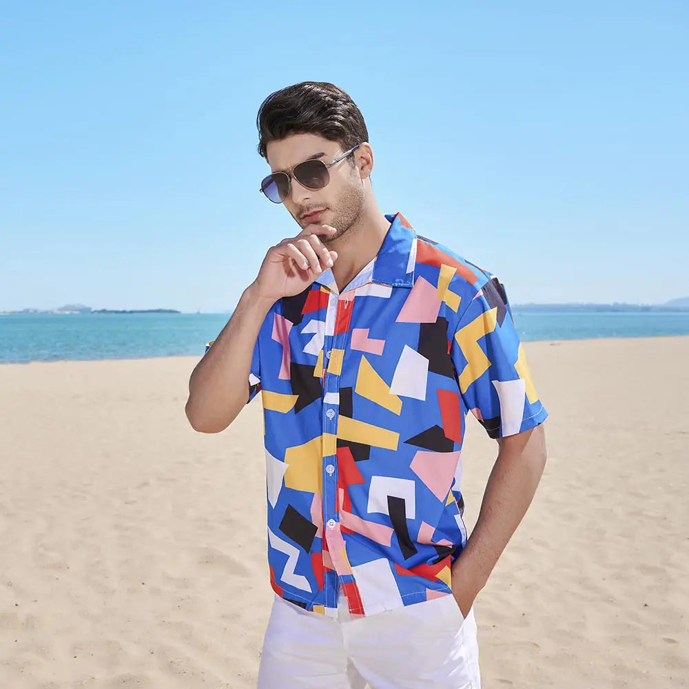 Men's Floral Short-Sleeved Hawaiian Retro Shirt