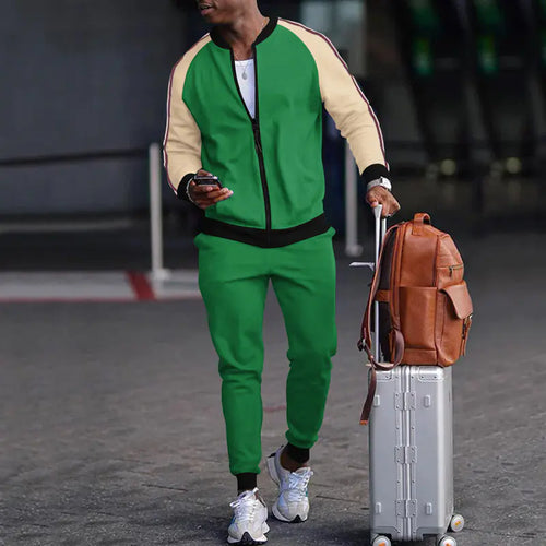 Casual Sports Sweater and Pants Zipper Set