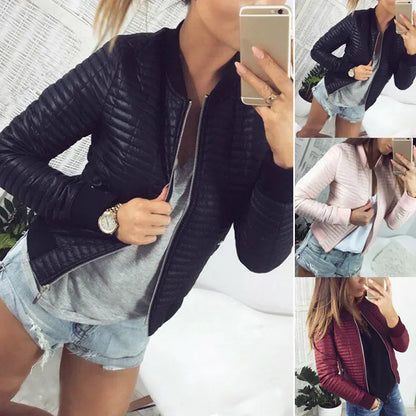 2019 Women's Slim Fit Long Sleeve Zip Cardigan Jacket