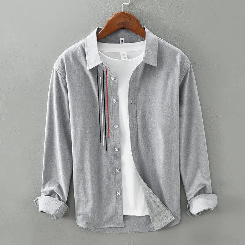 M8805 Autumn Korean Casual Long Sleeve Cotton Shirt