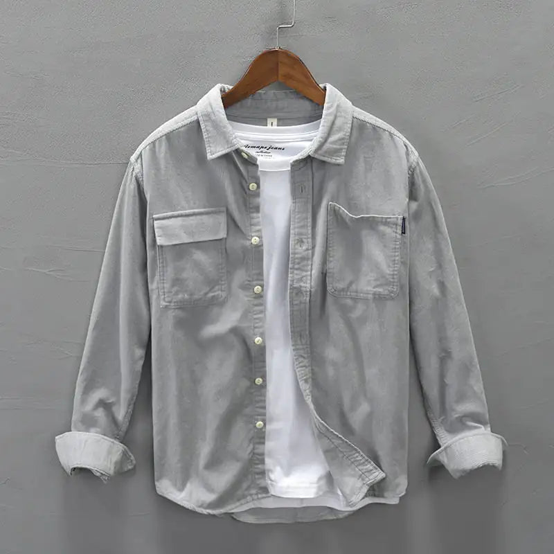 Casual Men's Jacket - Cotton Long-Sleeved Shirt