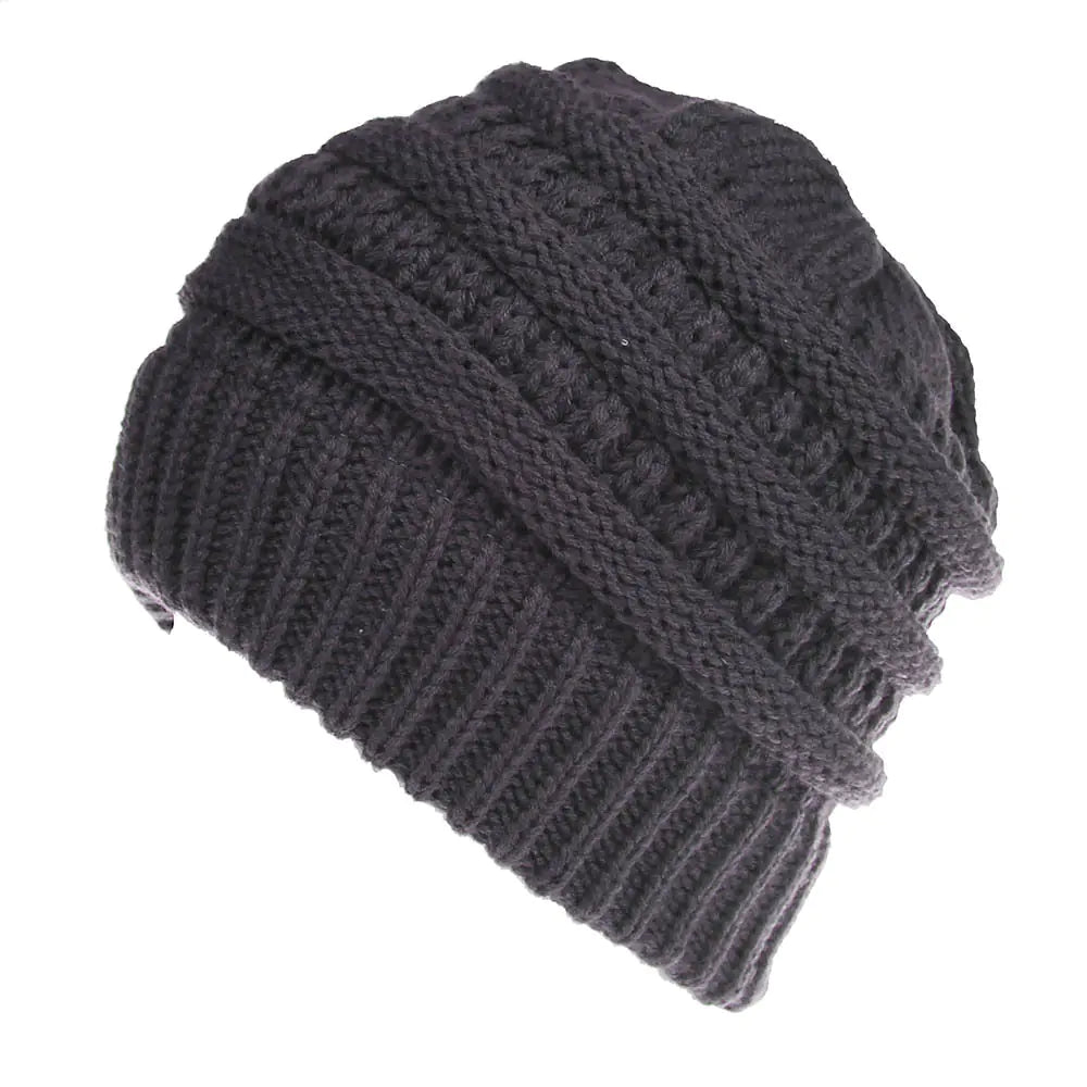 Solid Color Wool Knitted Hat for Casual Sports Wear