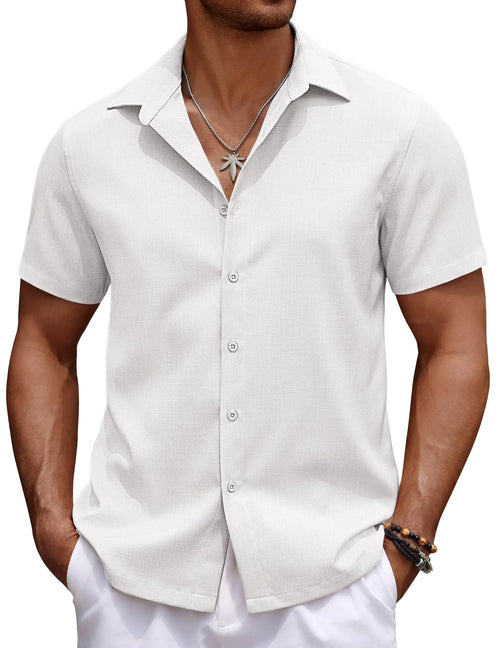 Button Down Summer Casual Beach Wedding Shirt