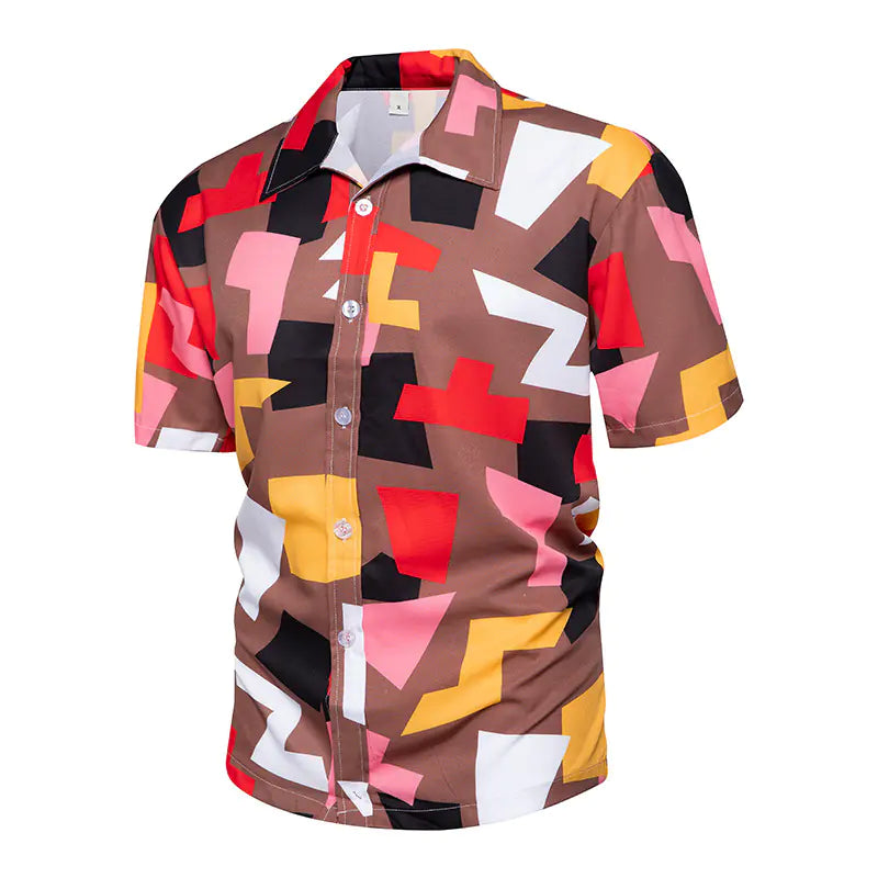 Men's Floral Short-Sleeved Hawaiian Retro Shirt