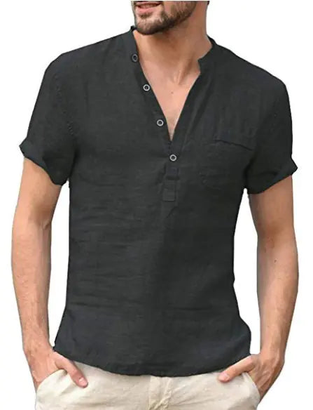 Casual Linen Half-Sleeve Shirt for Men